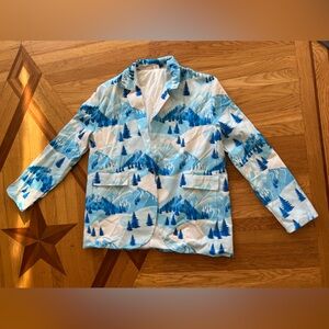 Mountain Skiing Print Pattern Men’s Blazer